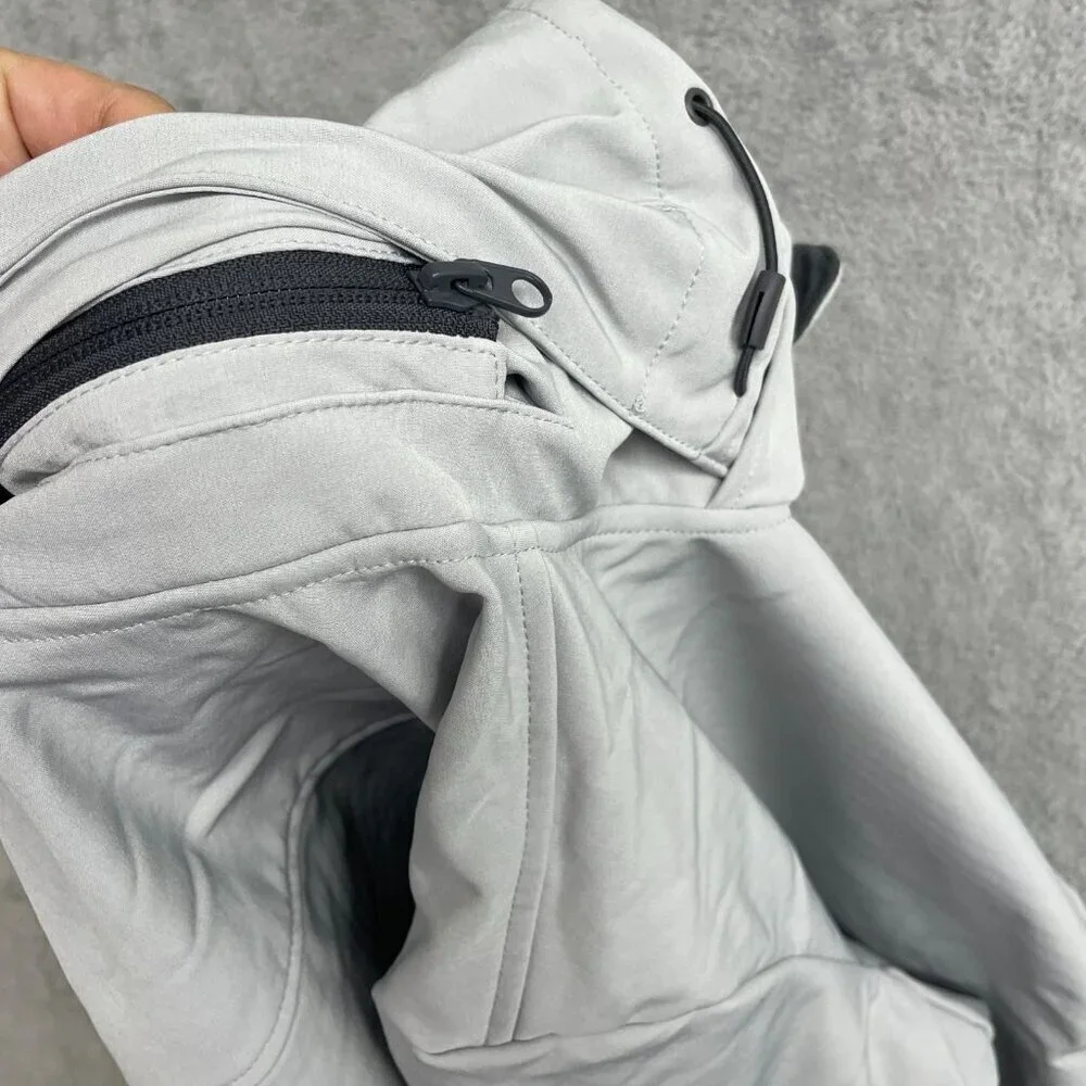 NEW Gerry Softshell Windbreaker Jacket Men's L Gray Full Zip Hooded G1420